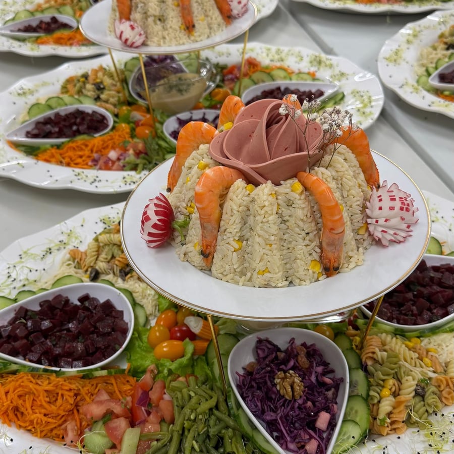 Timbale de riz aux crevettes pour buffet traiteur au Festif